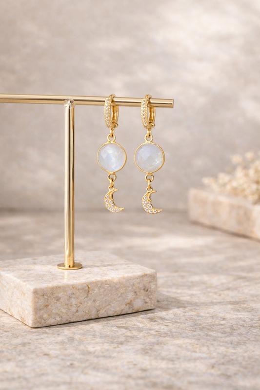 boucles d'oreilles Luna pierre de lune