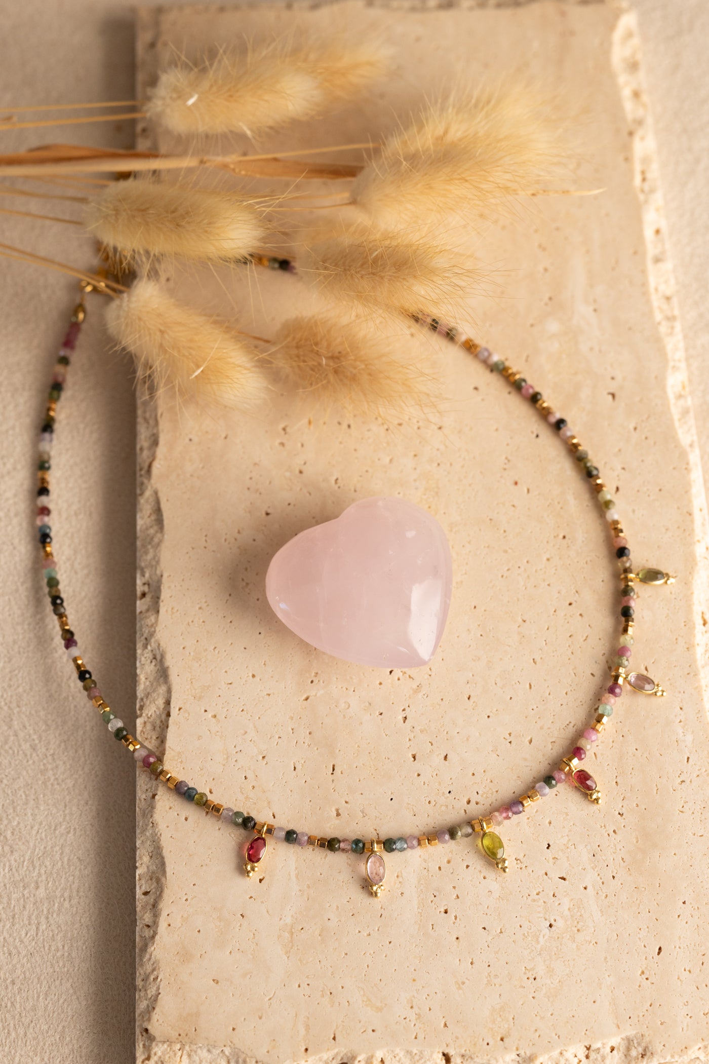 Collier Grasse en tourmalie multicolore