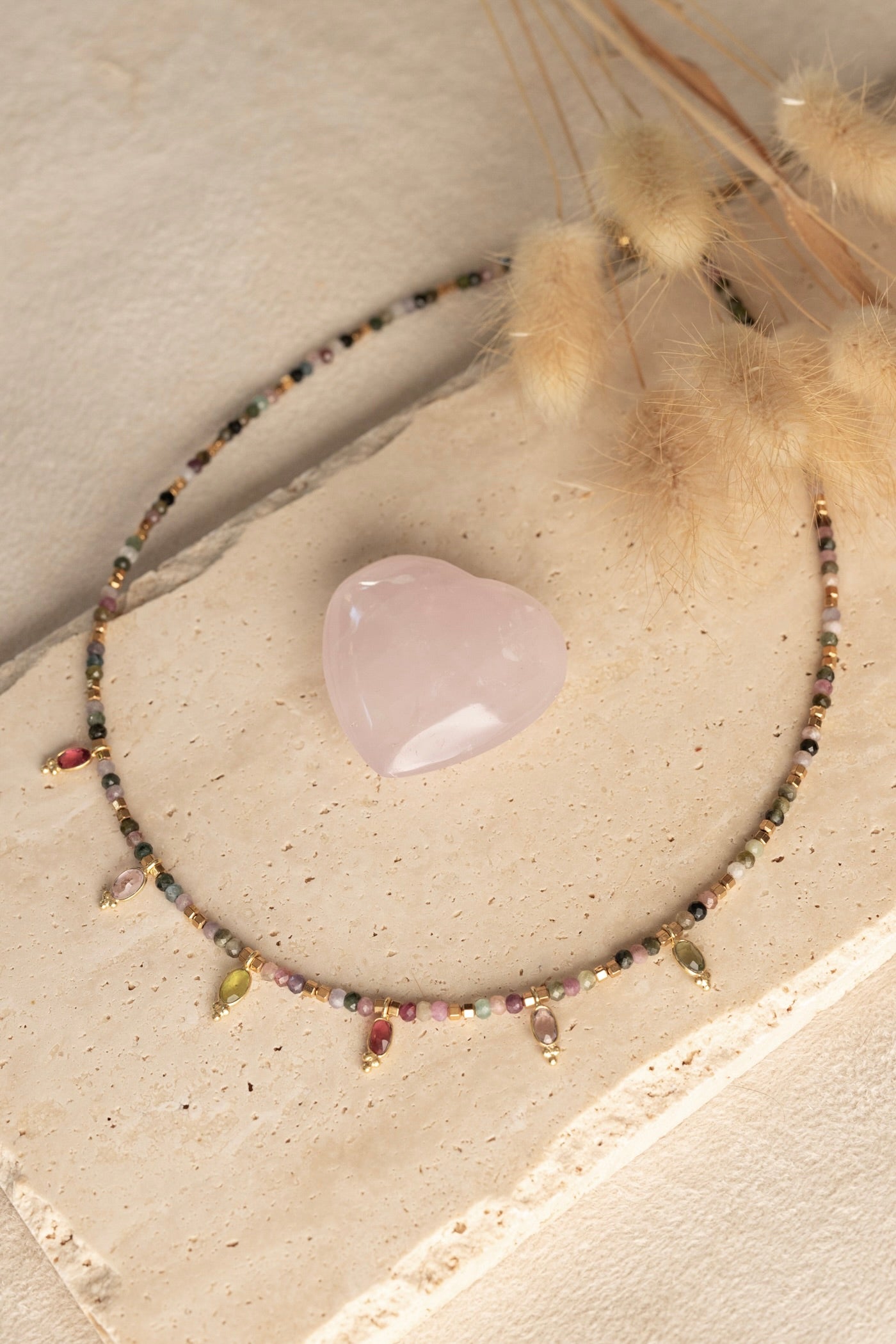 Collier Grasse en tourmalie multicolore