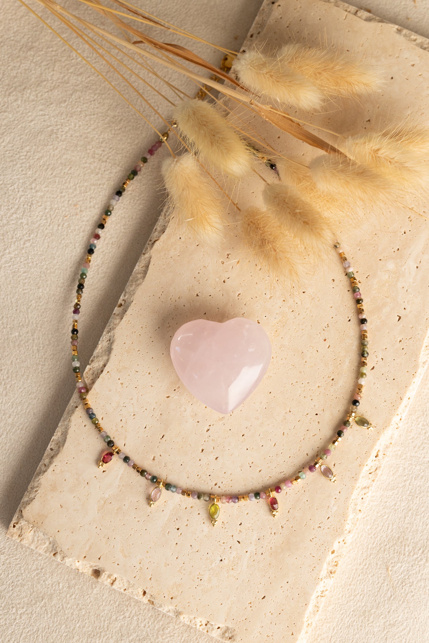 Collier Grasse en tourmalie multicolore