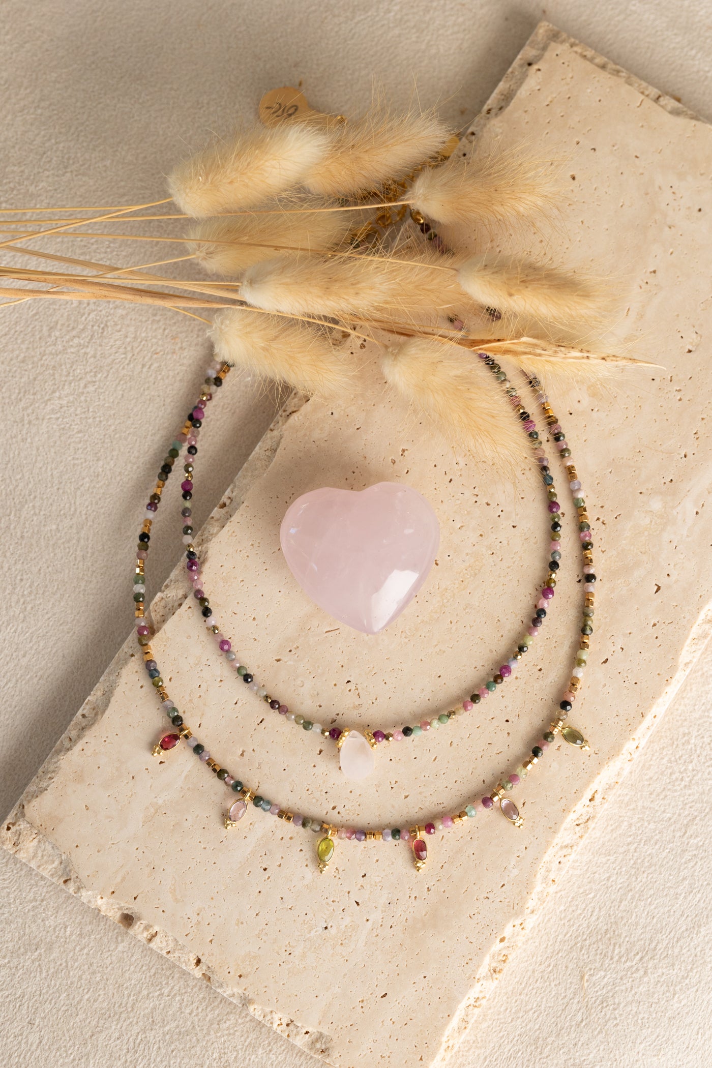 Collier Grasse en tourmalie multicolore
