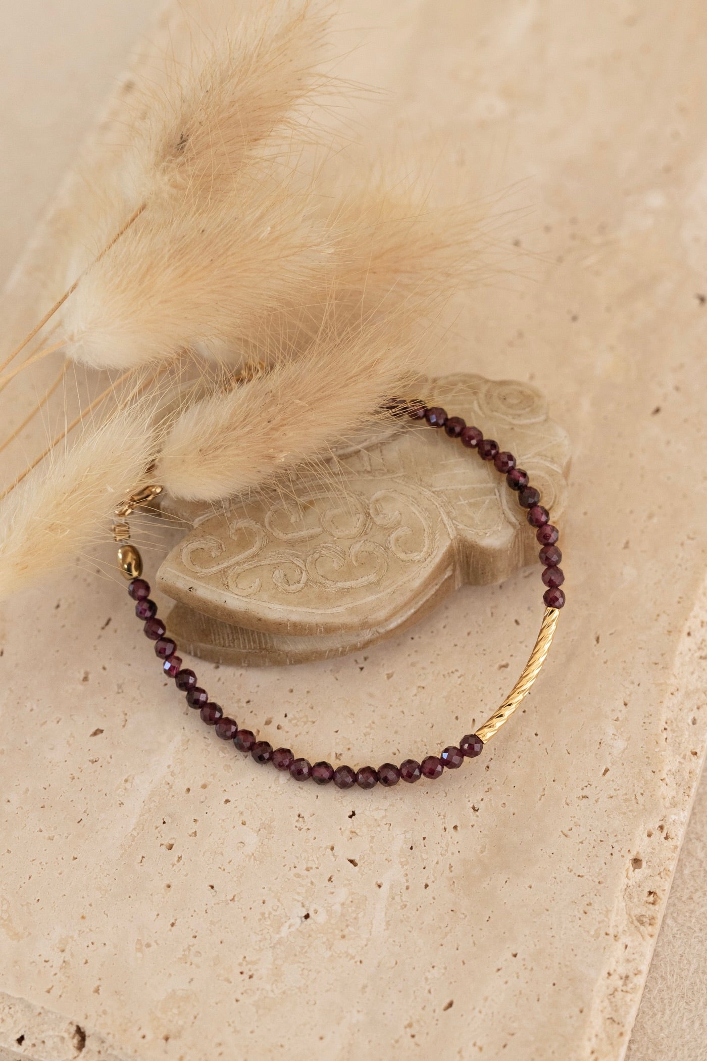 Bracelet Lou Grenat rouge
