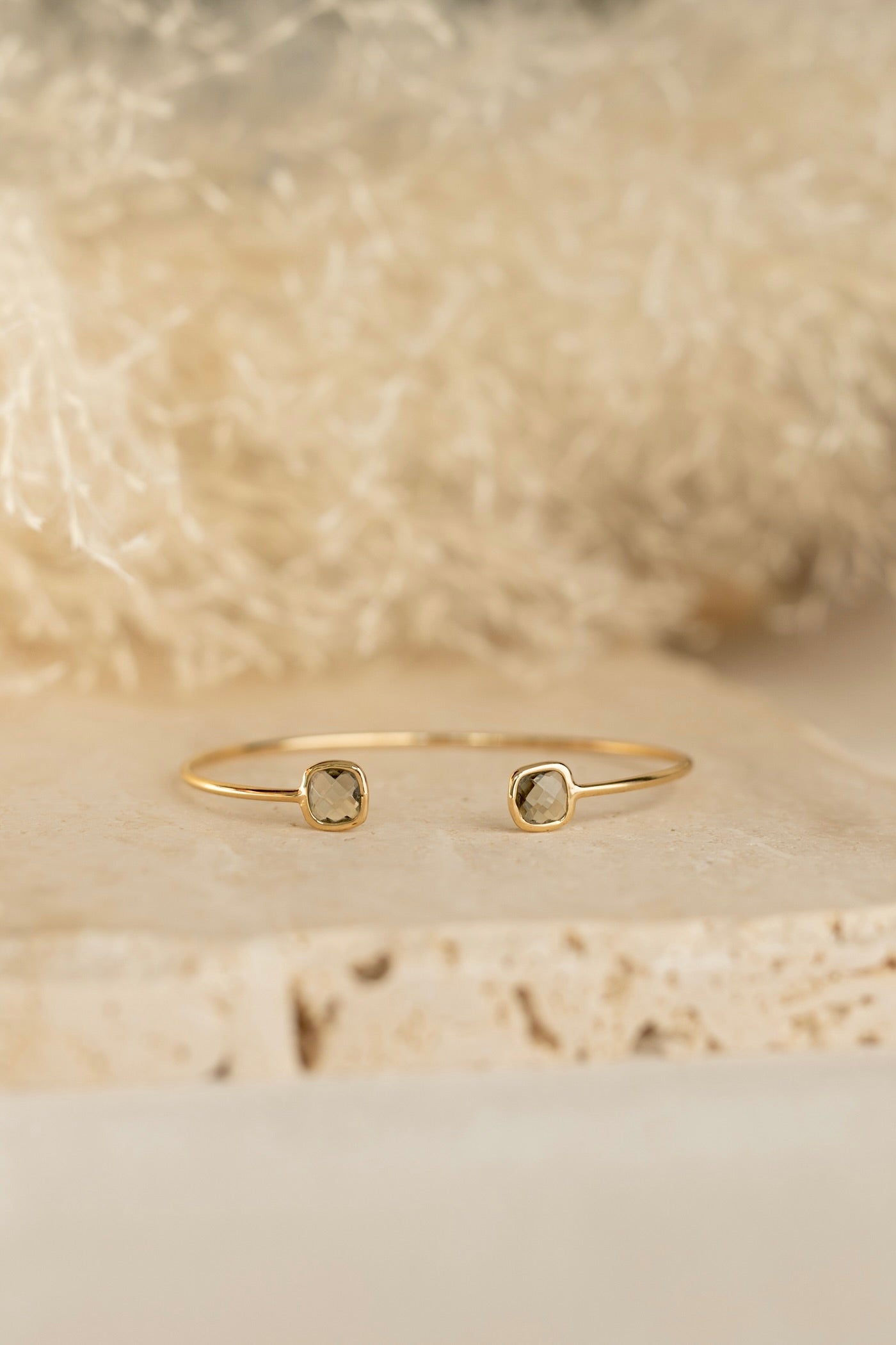 Bracelet jonc Nina quartz fumé