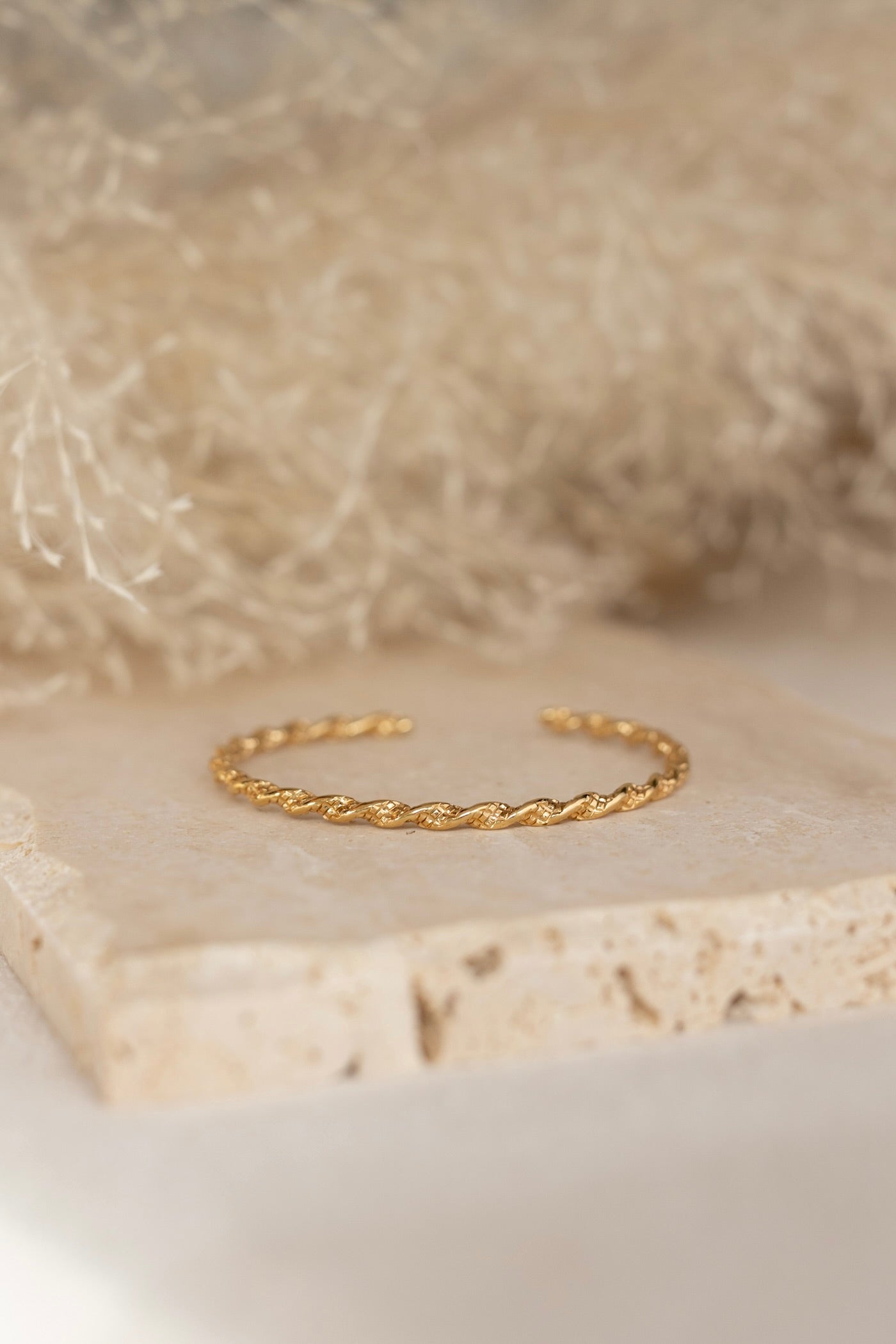 Bracelet Jonc Aria torsadé or