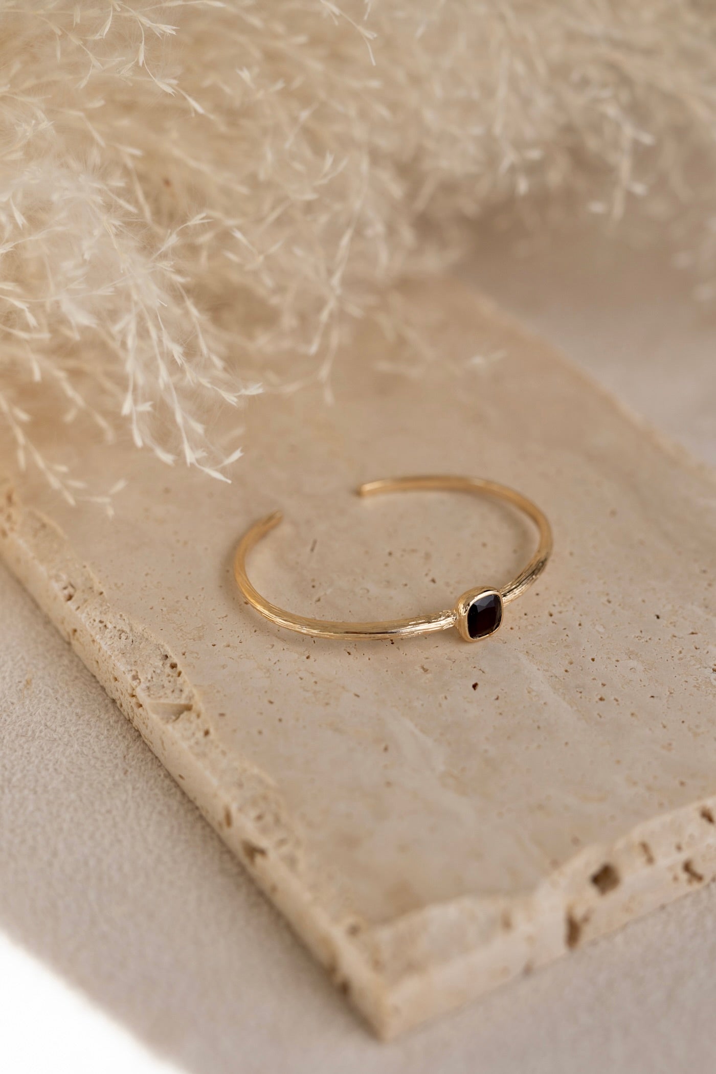 Bracelet jonc Oriane onyx noir