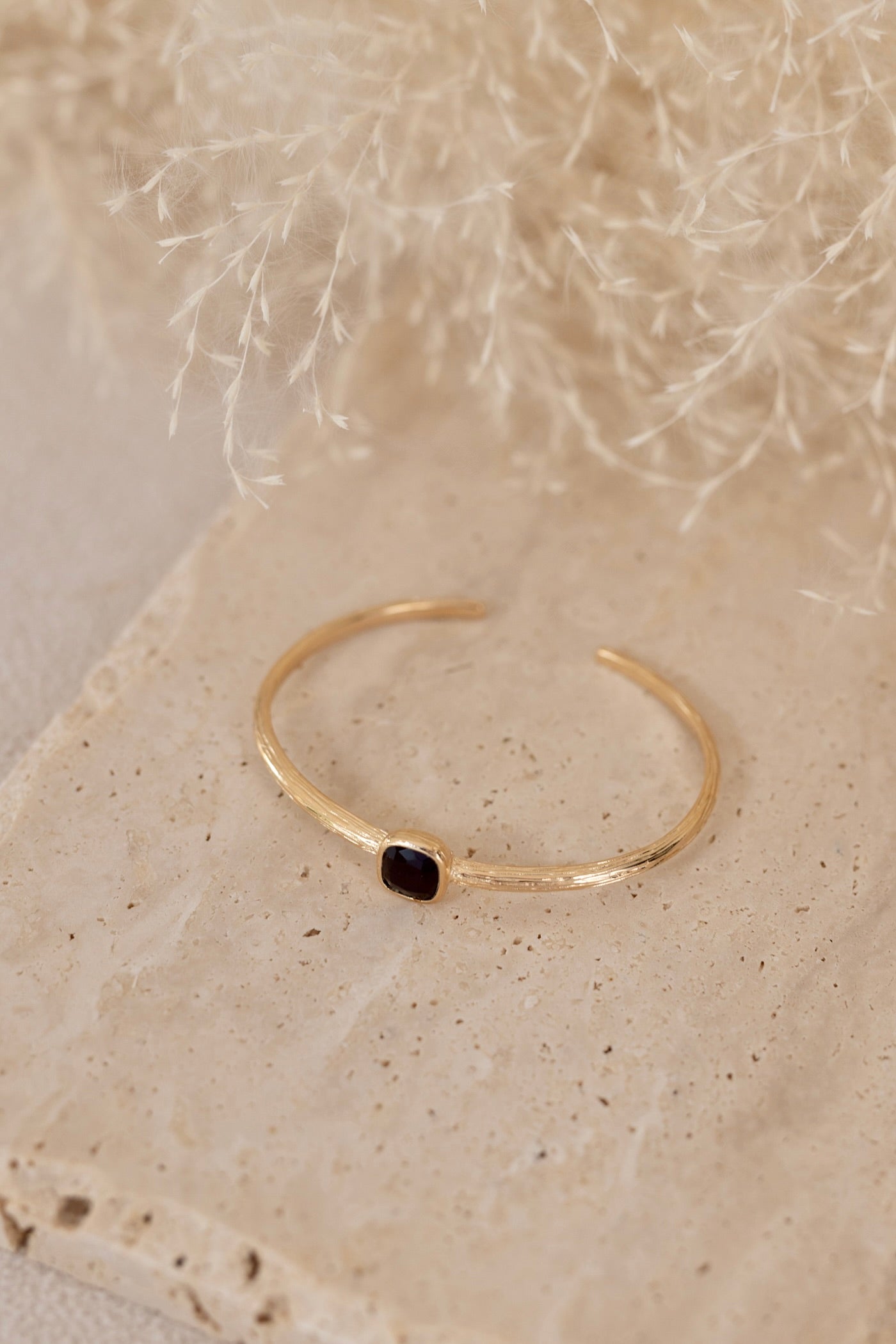 Bracelet jonc Oriane onyx noir