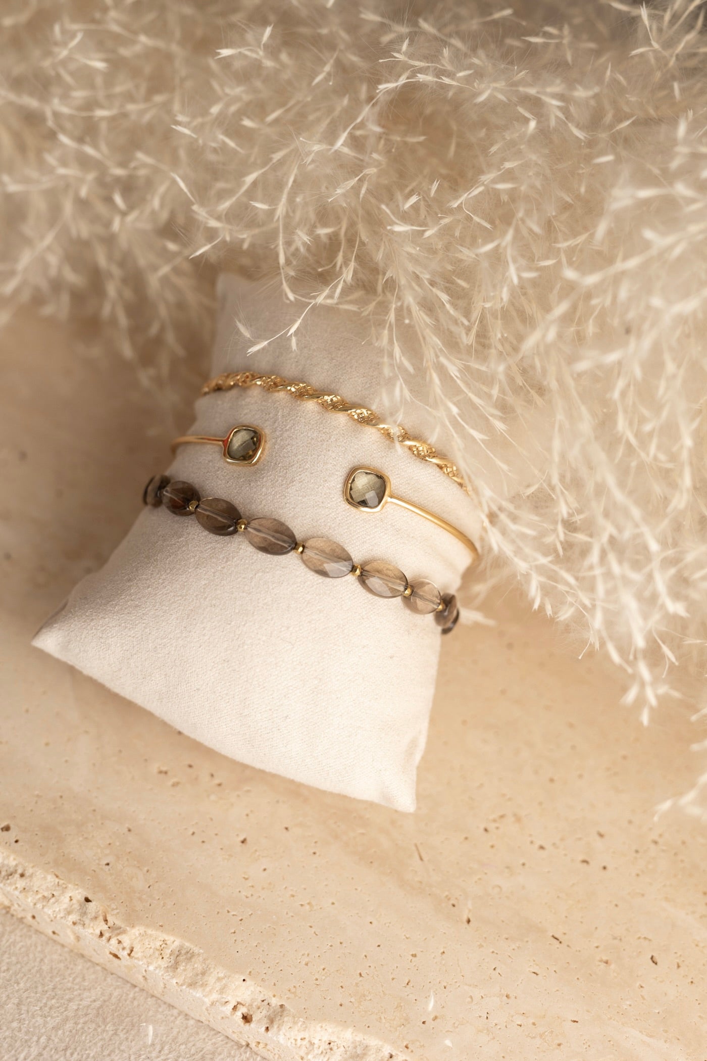 Bracelet jonc Nina quartz fumé