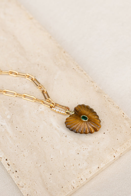 Pendentif Love oeil du tigre