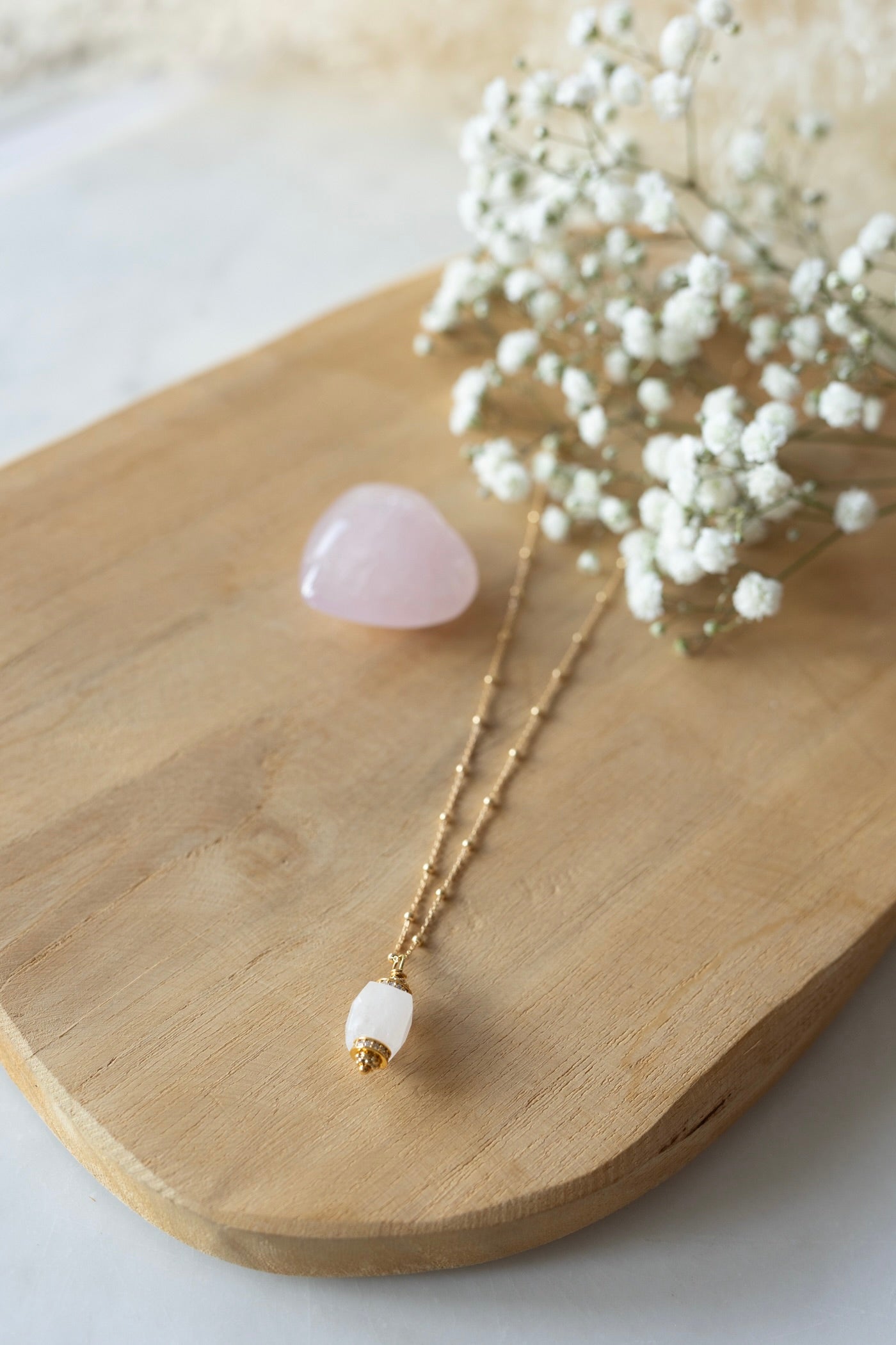 Collier Kamaé quartz rose