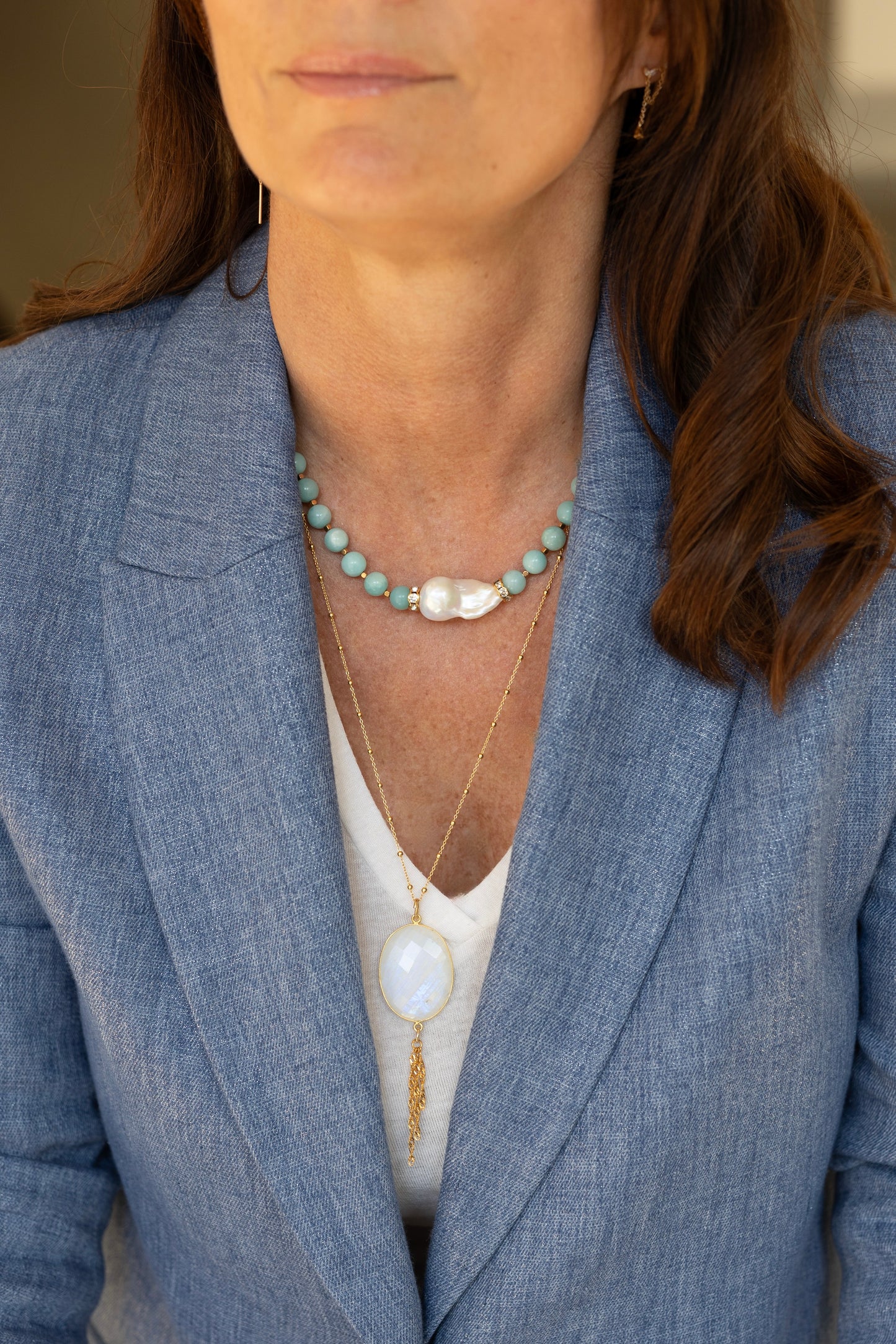 Collier Amanda Amazonite perle d'eau douce