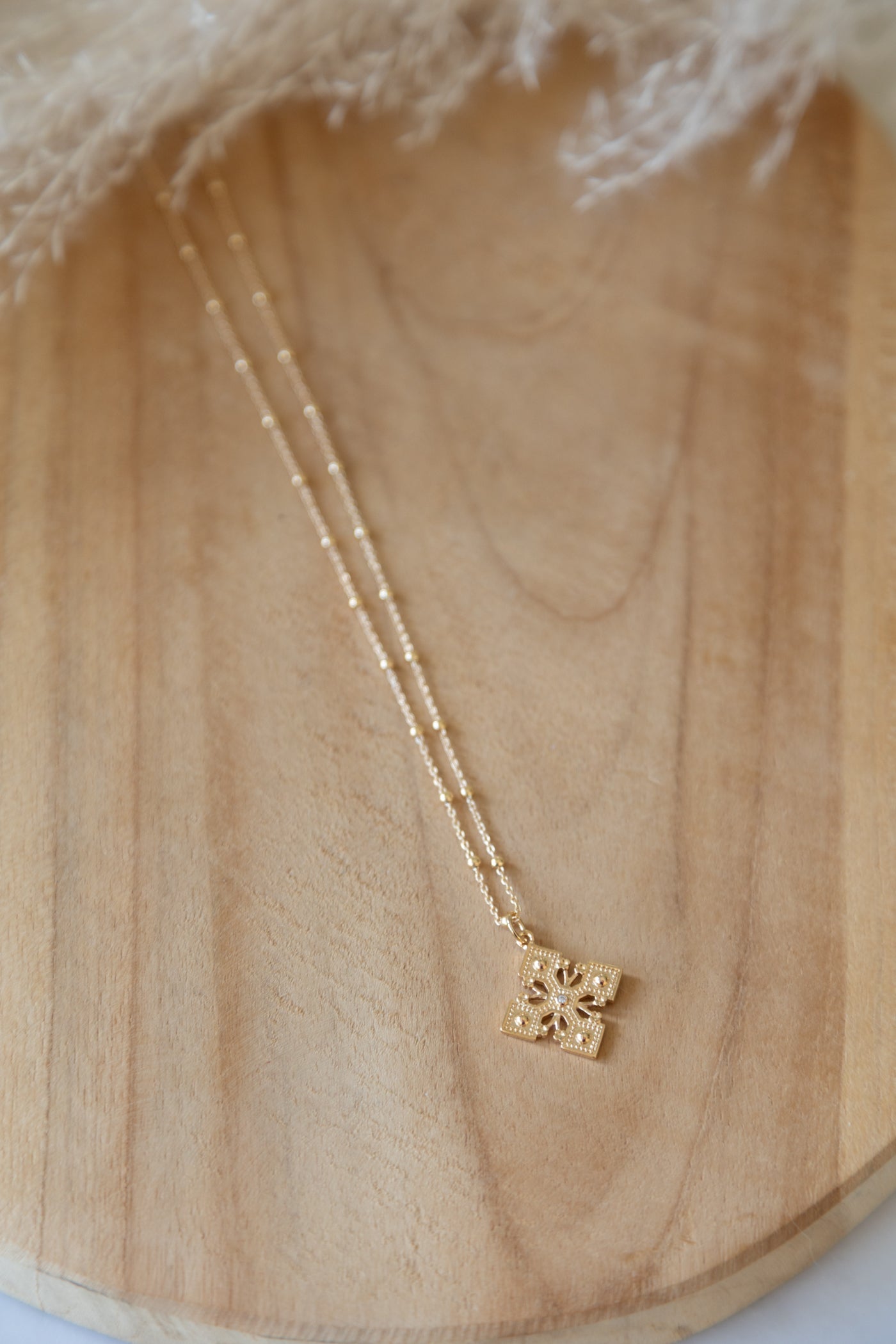 Collier Livia chaîne boule plaqué or 14K, 3 microns