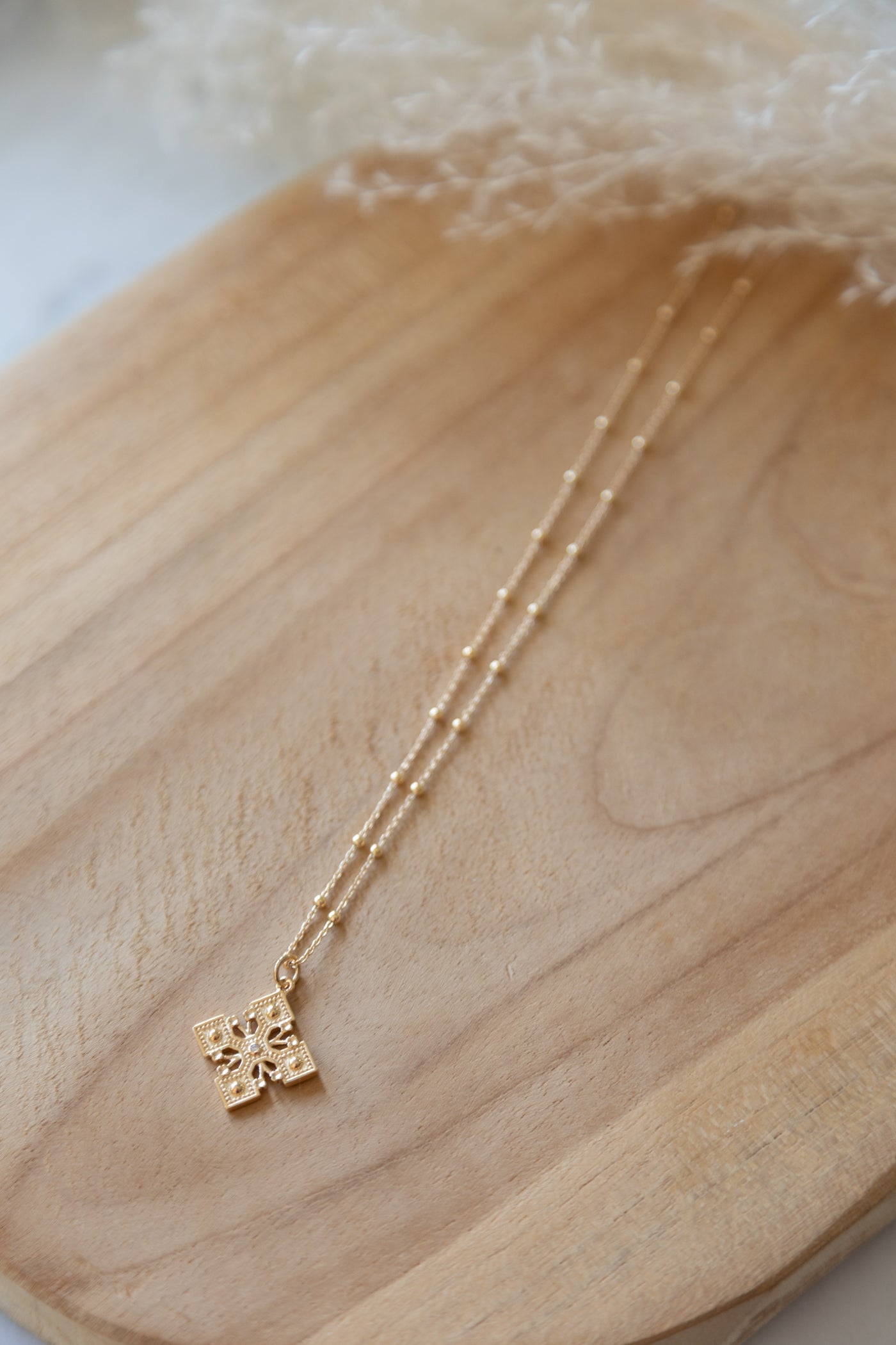 Collier Livia chaîne boule plaqué or 14K, 3 microns