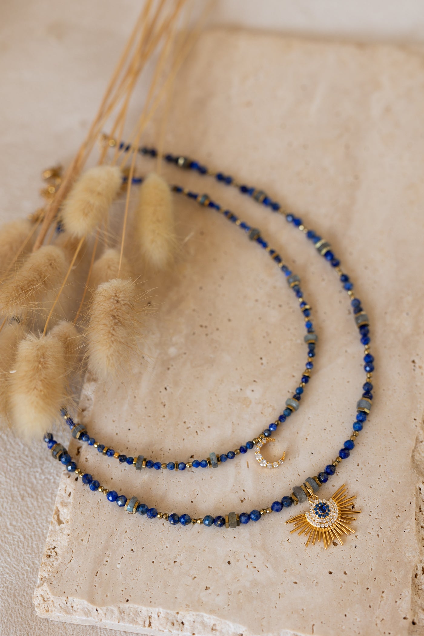 Collier Luna et Zénia Lapis-Lazuli labradorite