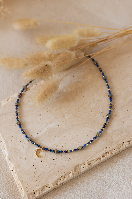 Collier Luna lapis-lazuli et labradorite