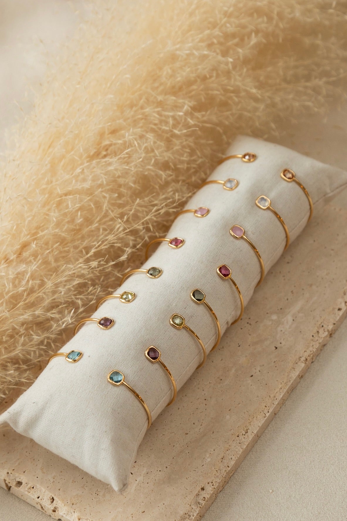 Bracelet Jonc tourmaline rose