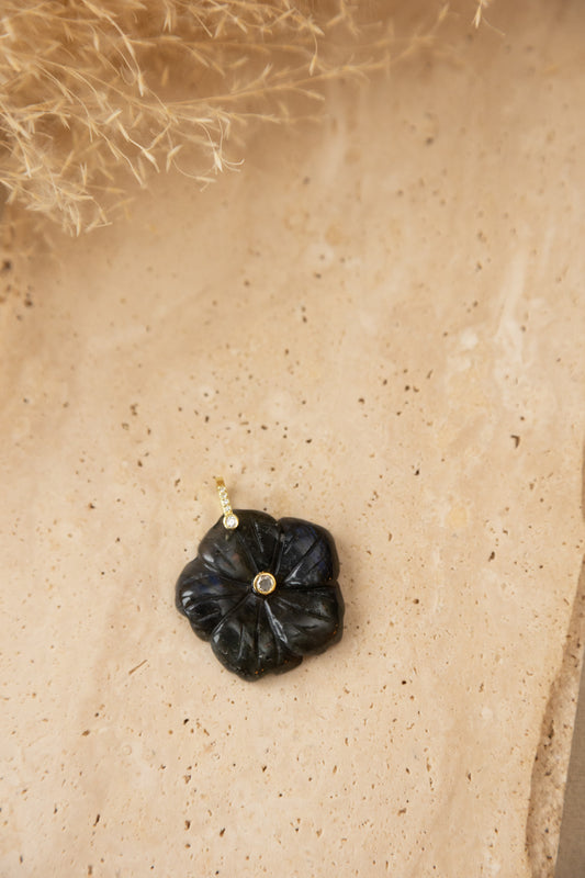 Pendentif Fleur labradorite