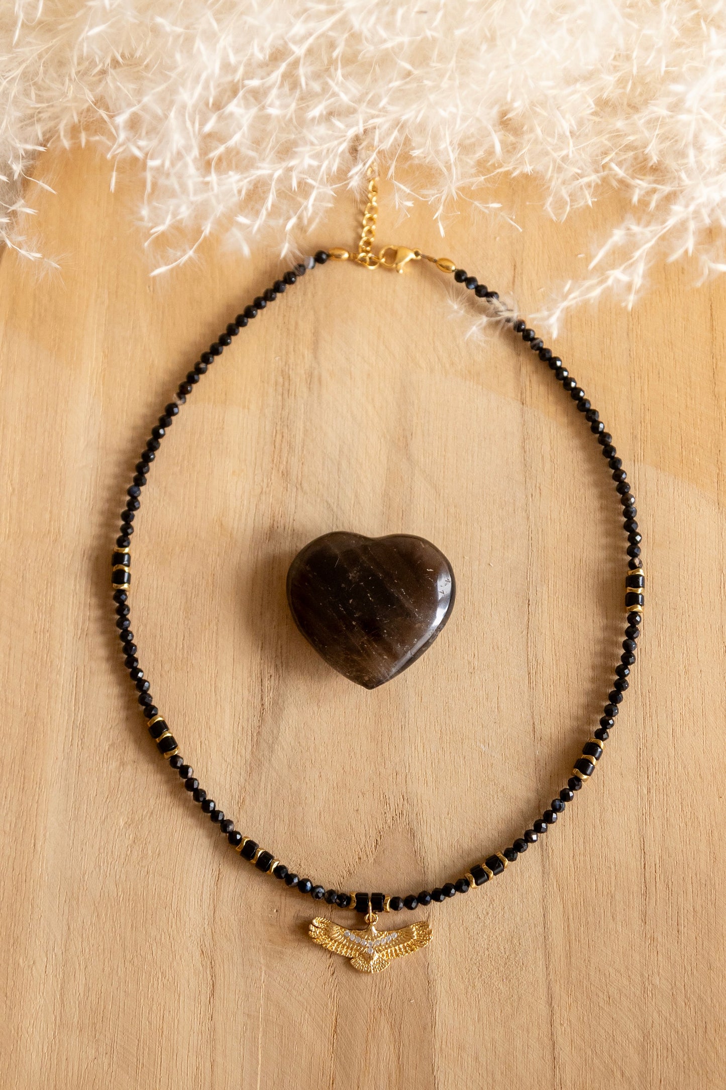 collier Aguila pierre onyx noir
