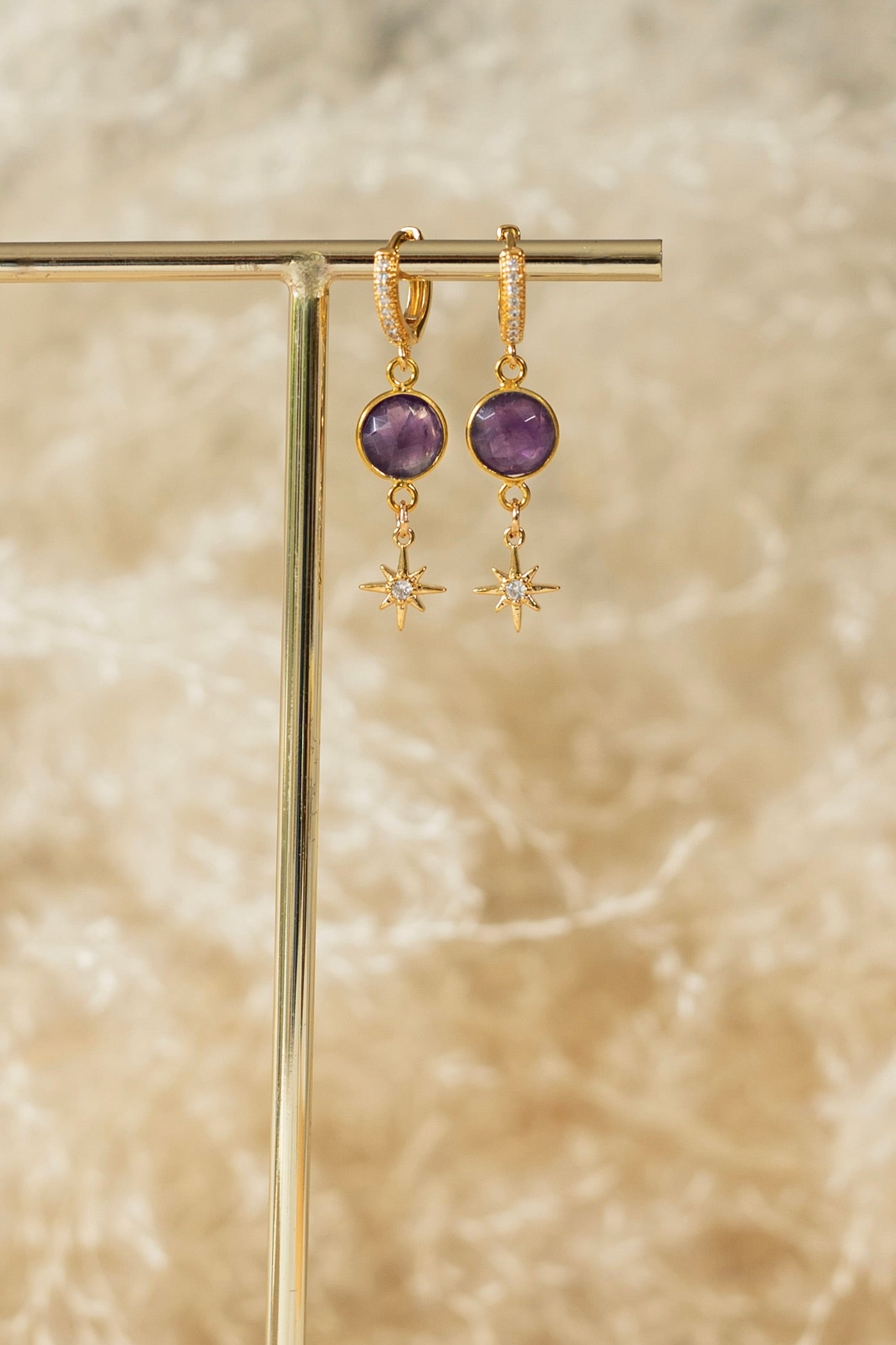 Boucles d'oreilles Stella Améthyste