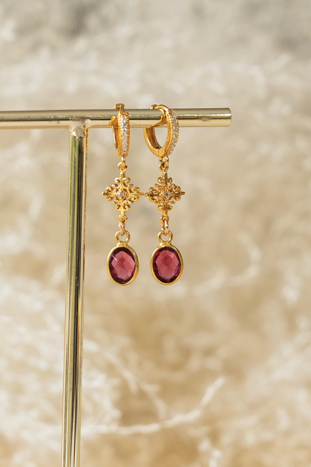 Boucles d'oreilles Tessa Grenat