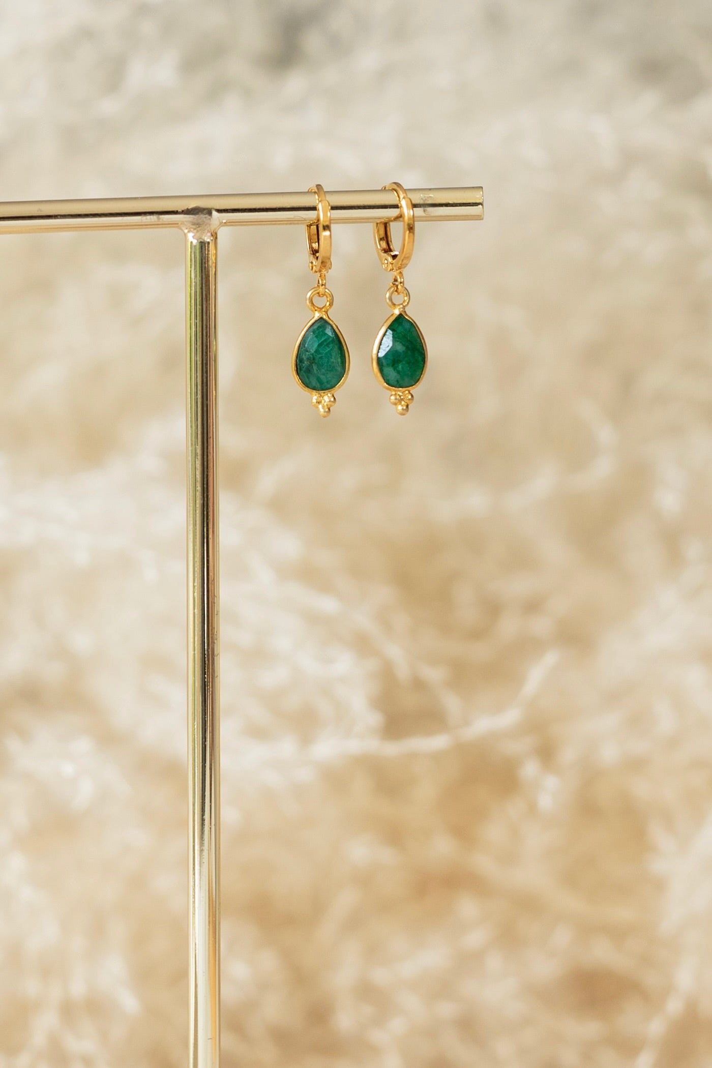 Boucles d'oreilles Milo malachite