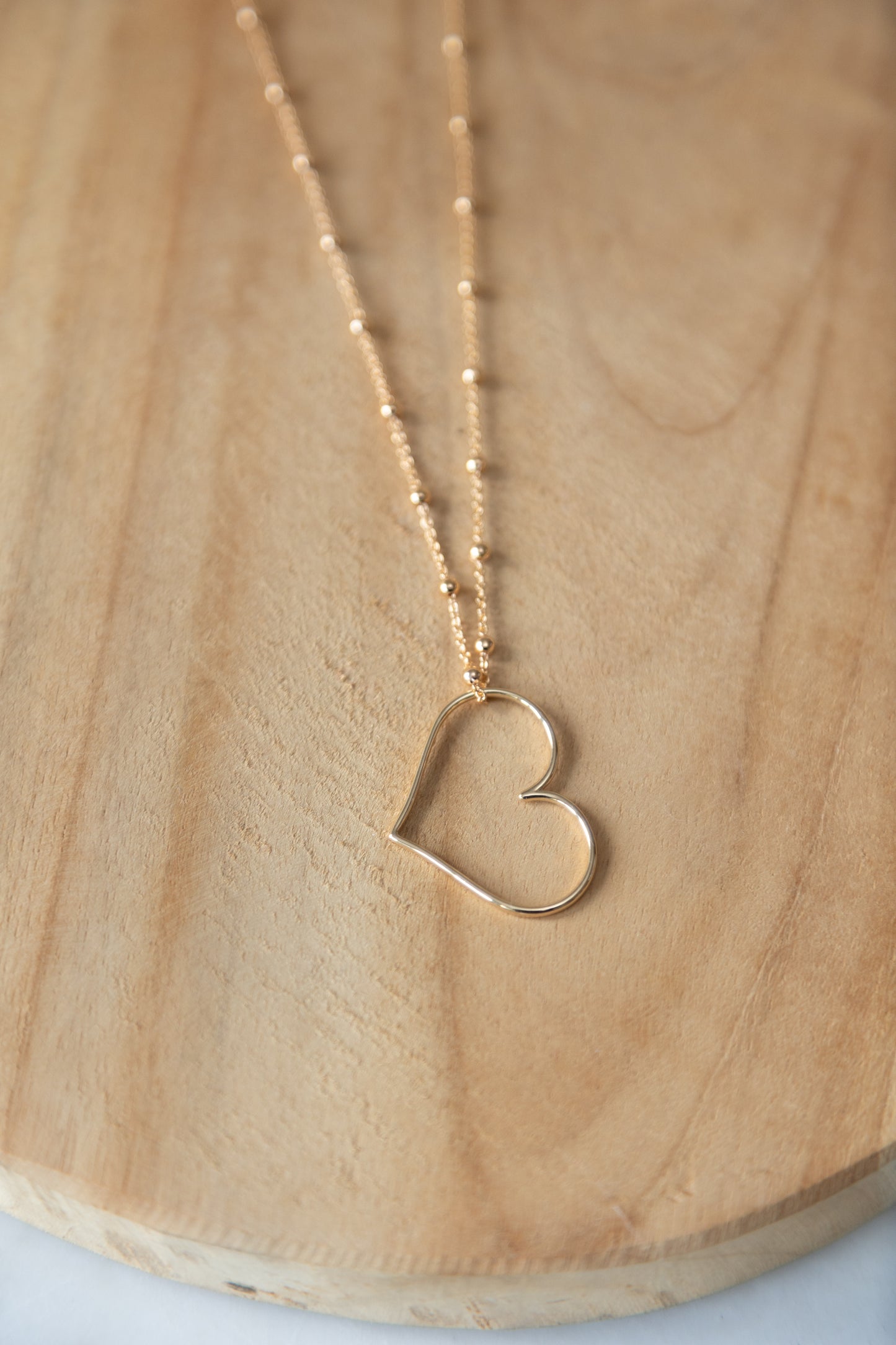 Chaîne Boules plaqué or 14 K, 3 microns et coeur