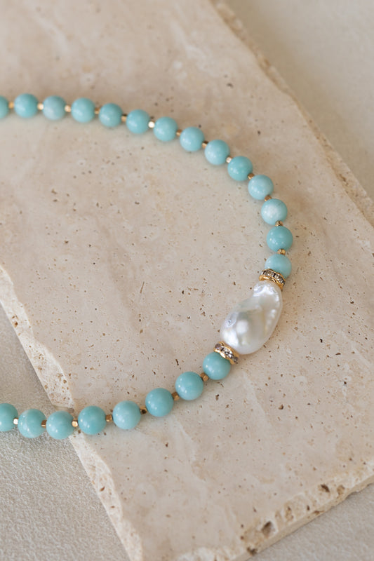 Collier Amanda Amazonite perle d'eau douce
