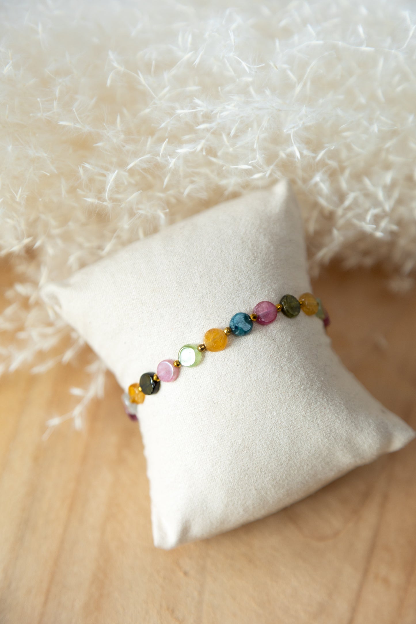 Bracelet Maé en  pierre de tourmaline Multicolore