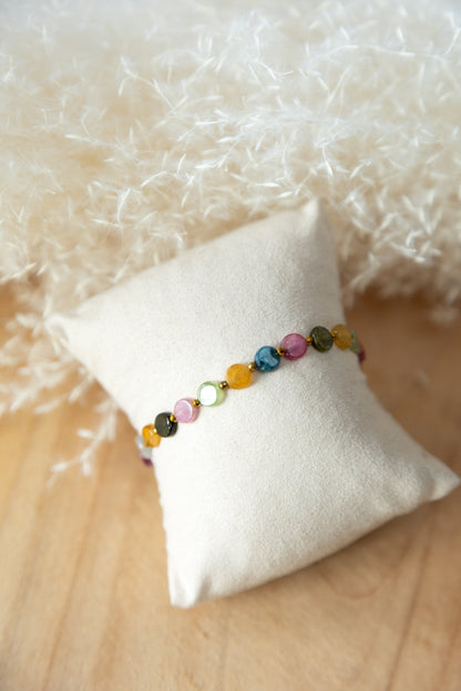Bracelet Maé en  pierre de tourmaline Multicolore