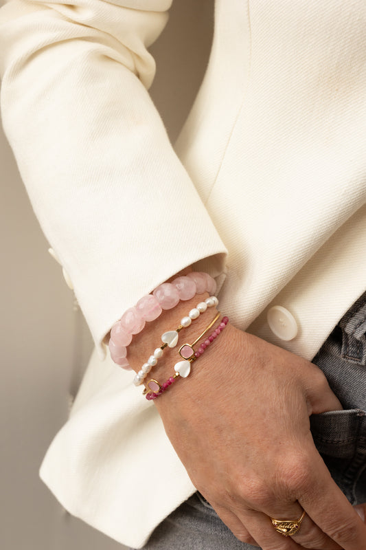 Bracelet Gemme quartz rose