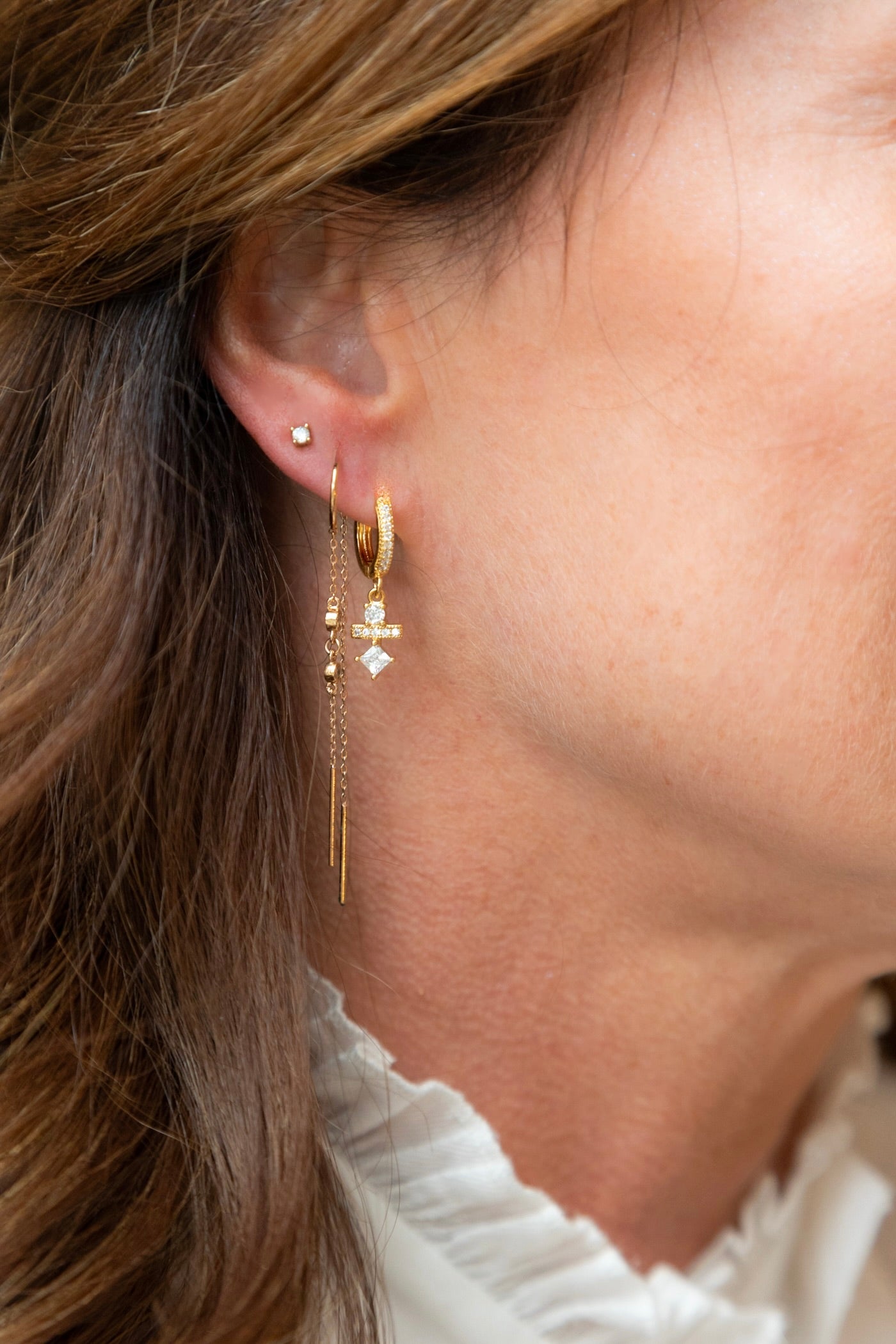 Boucle d'oreille Delf or