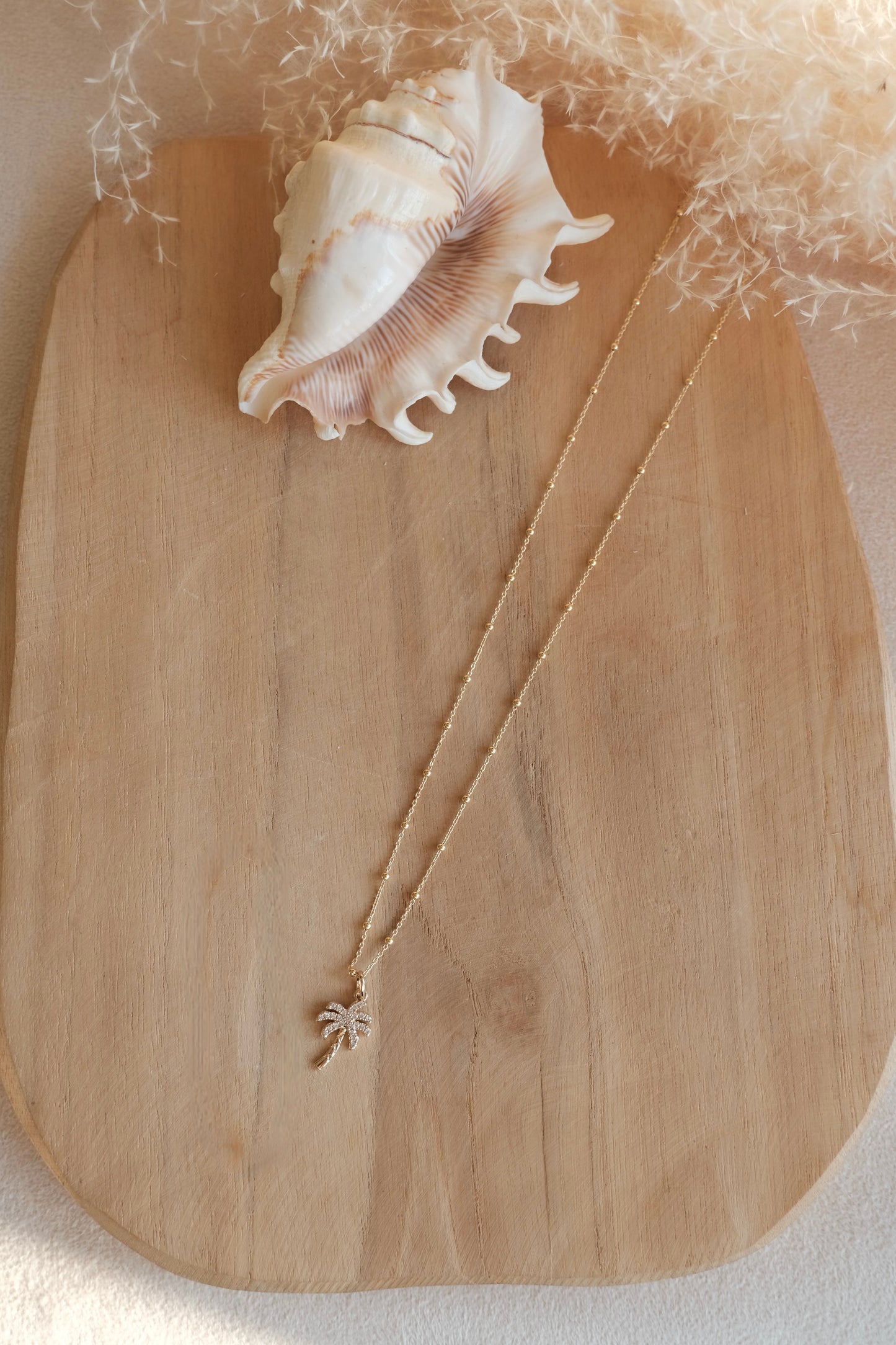 Collier chaîne palmier strass