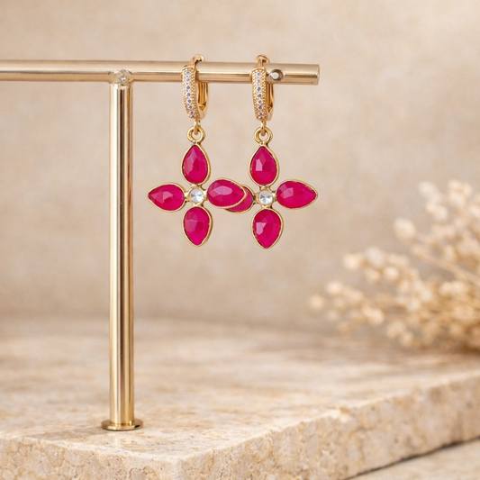 Boucles d'oreilles Dalia calcédoine