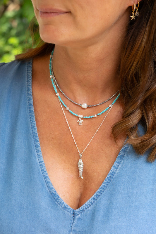 Collier Lisa argent perle d'eau douce