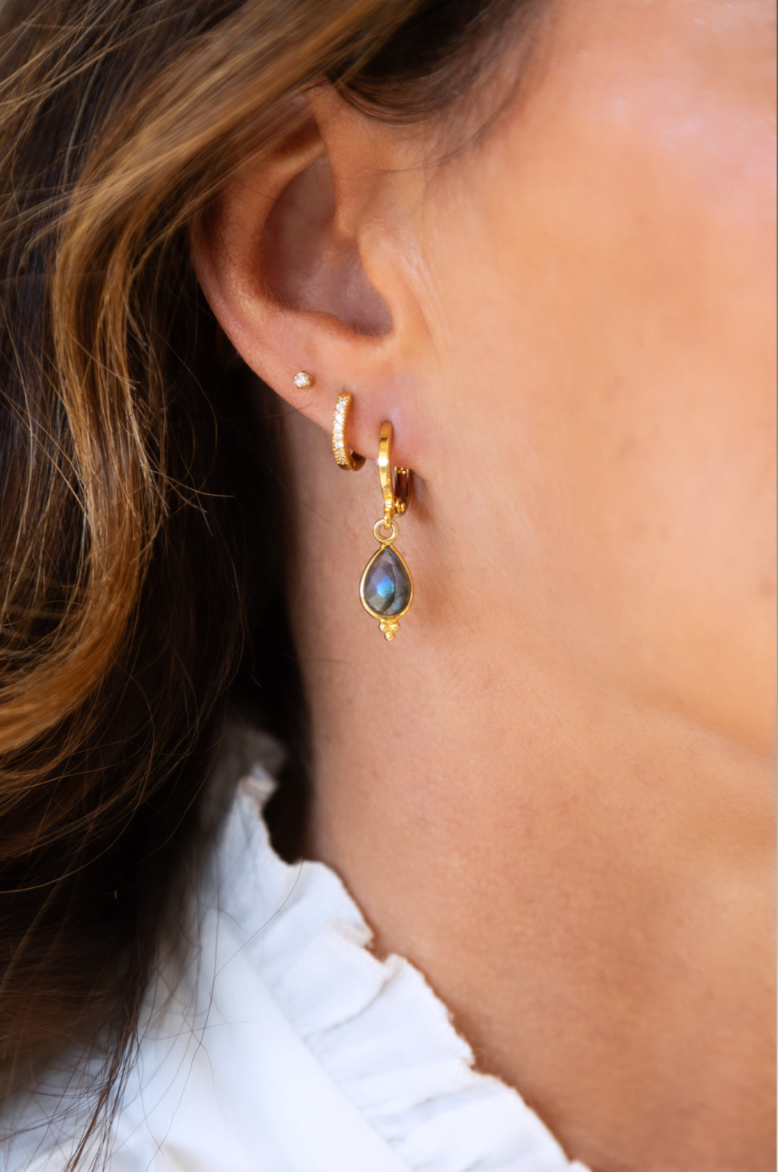 Boucles d'oreilles Milo Labradorite