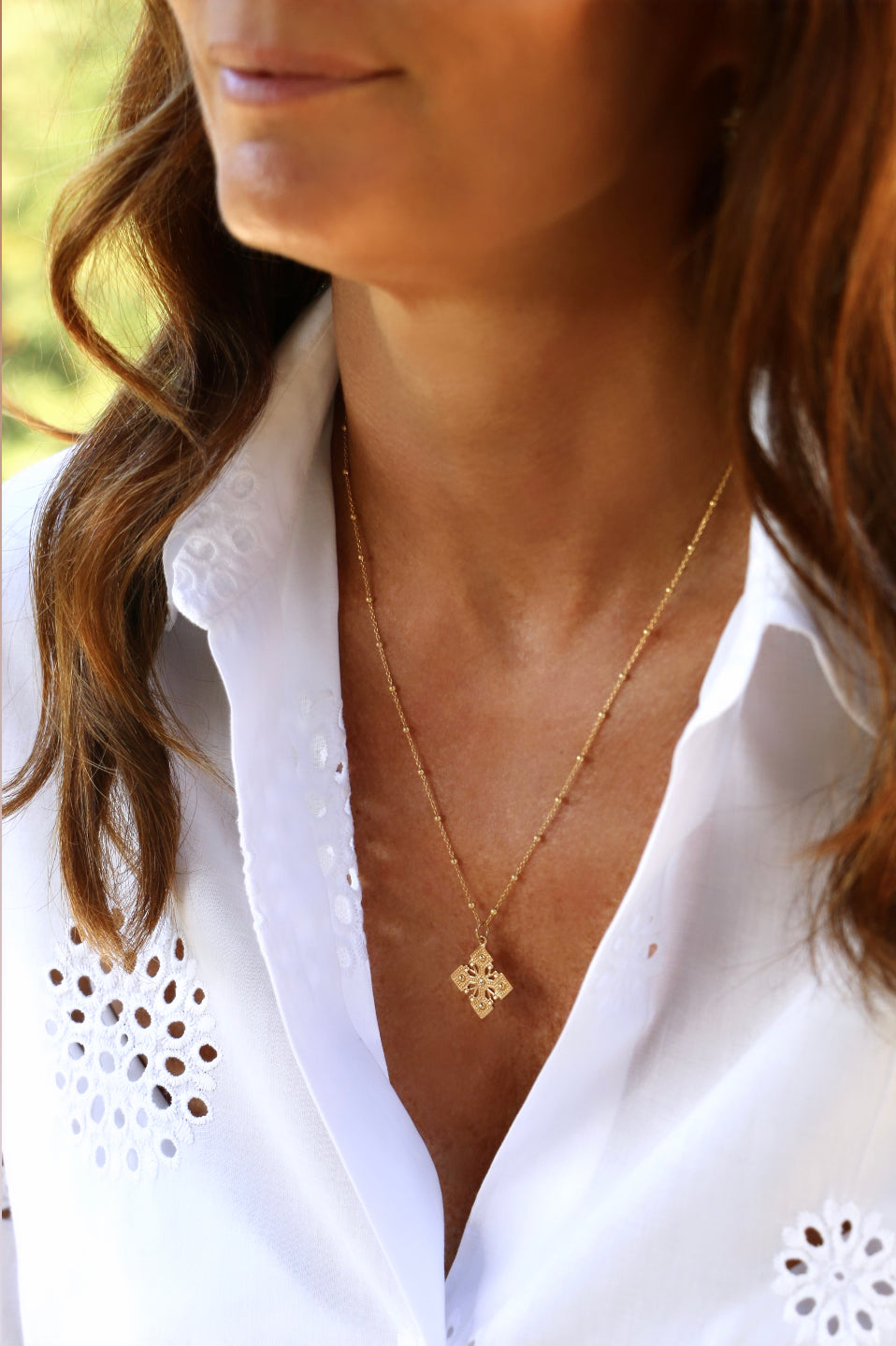 Collier Livia chaîne boule plaqué or 14K, 3 microns