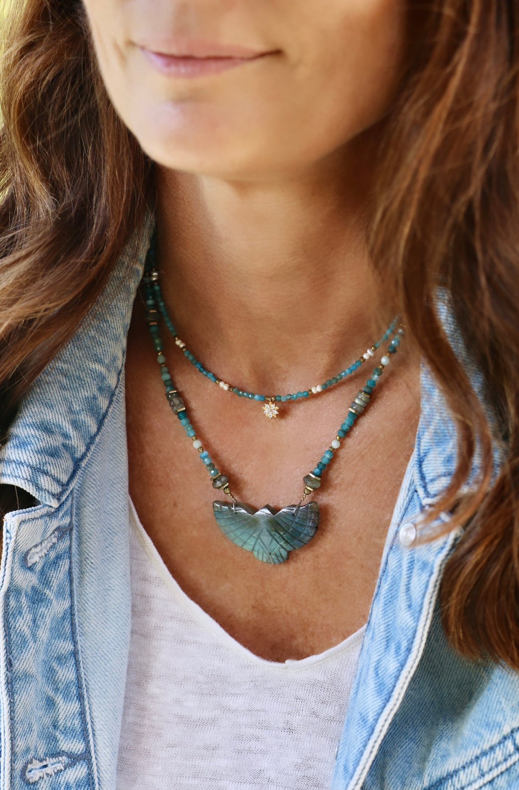 Collier Iro pierre Labradorite Apatite