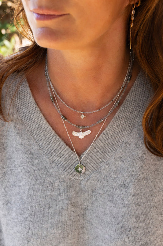 Collier stella et Aguila Labradorite argent