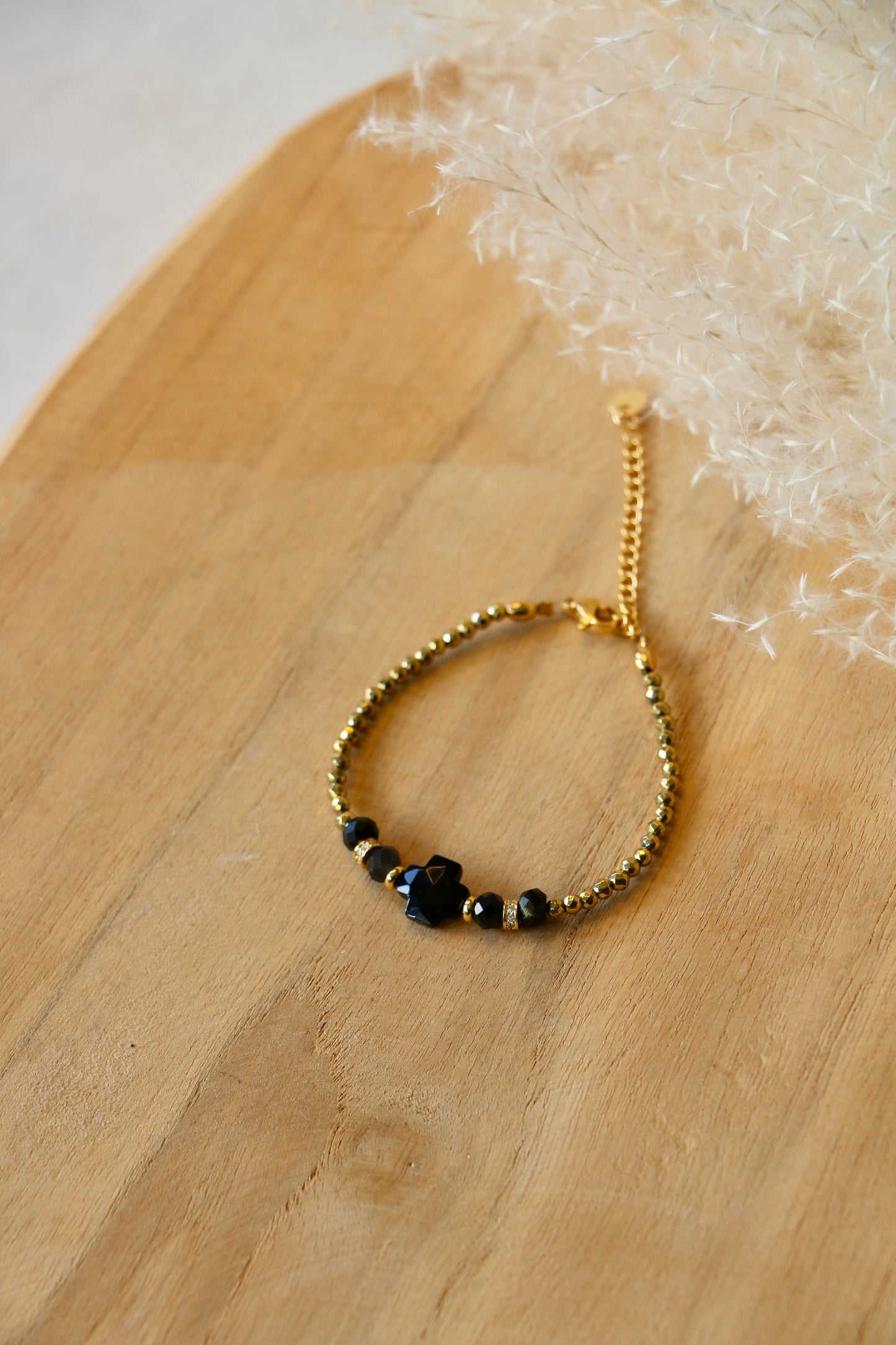 Bracelet Naël pierres d'onyx et hématite