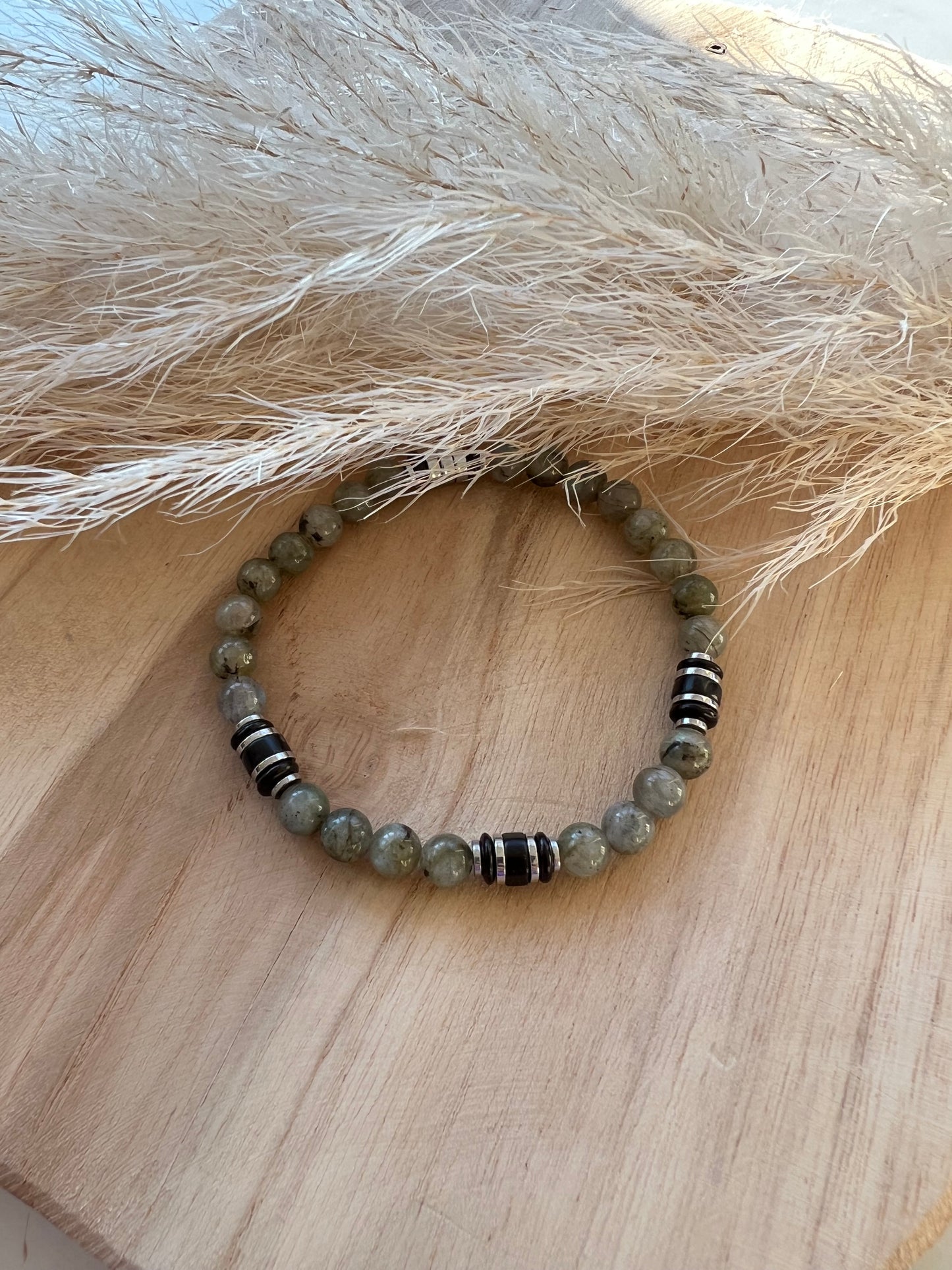 Bracelet homme Alex Labradorite Onyx Hématite