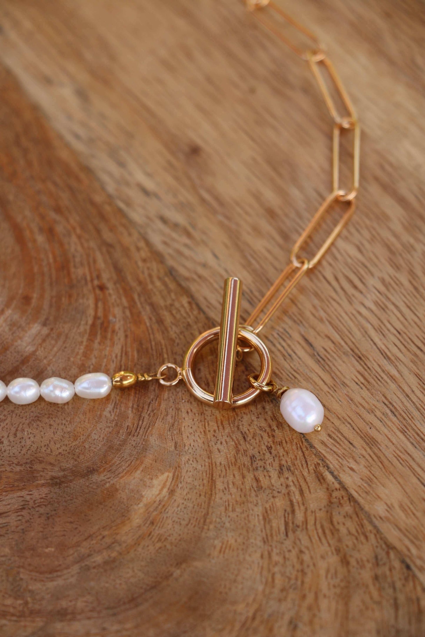 Collier Fanny perles d'eau douce et chaîne Or 14 K