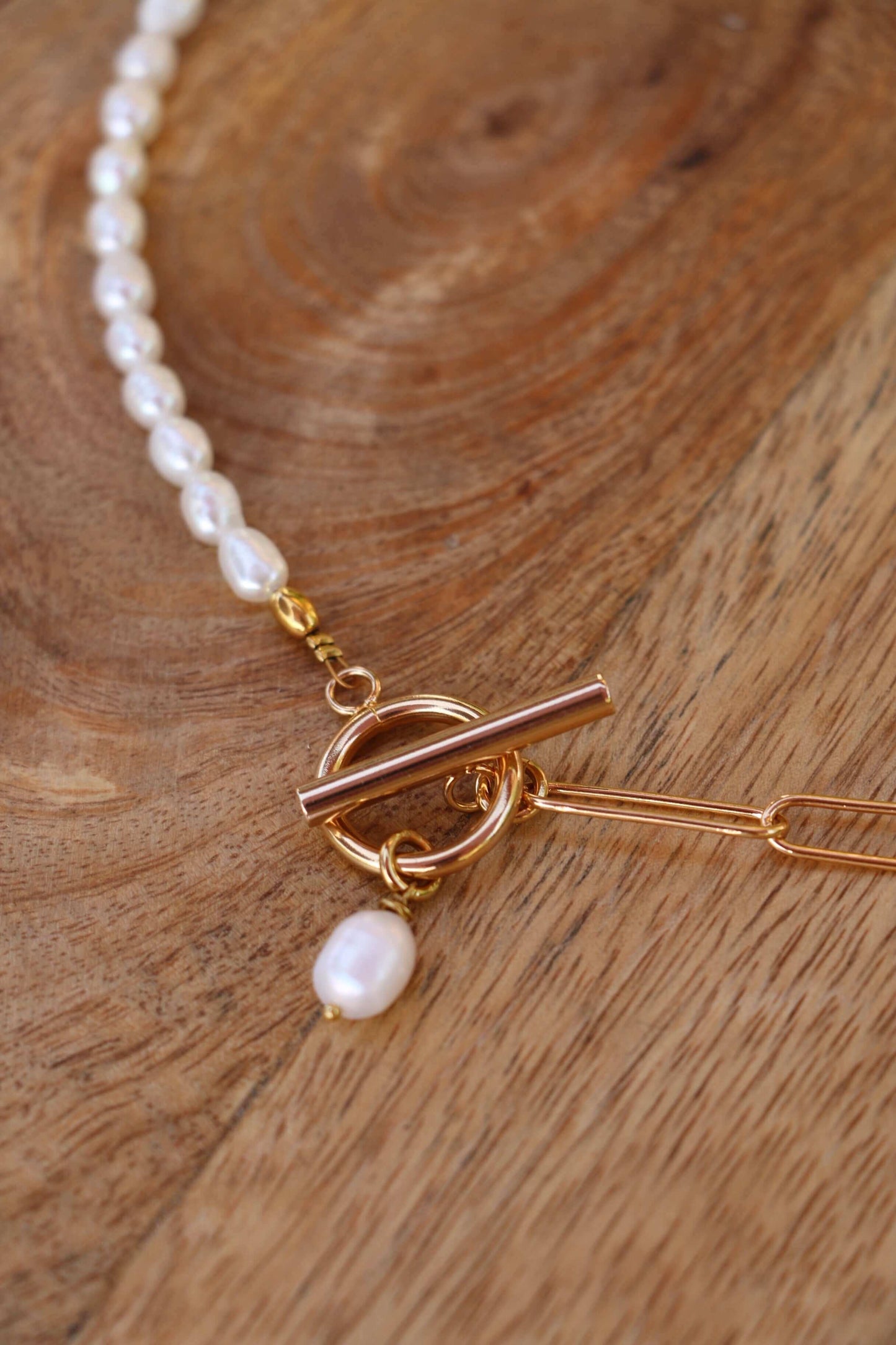 Collier Fanny perles d'eau douce et chaîne Or 14 K