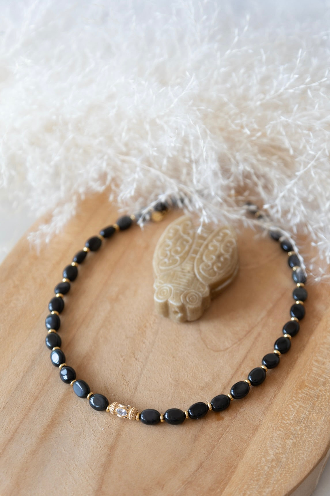 Collier Agatha Agate noire