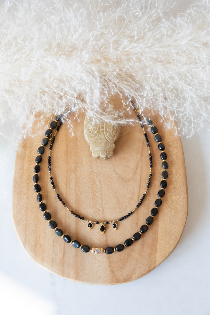 Collier Agatha Agate noire