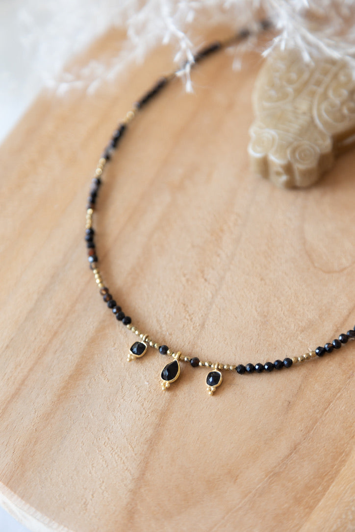 Collier Sacha onyx et agate noire