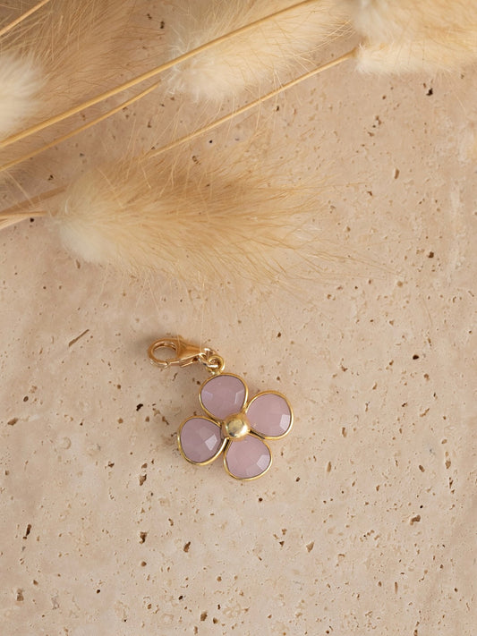 Pendentif charm pierre quartz rose