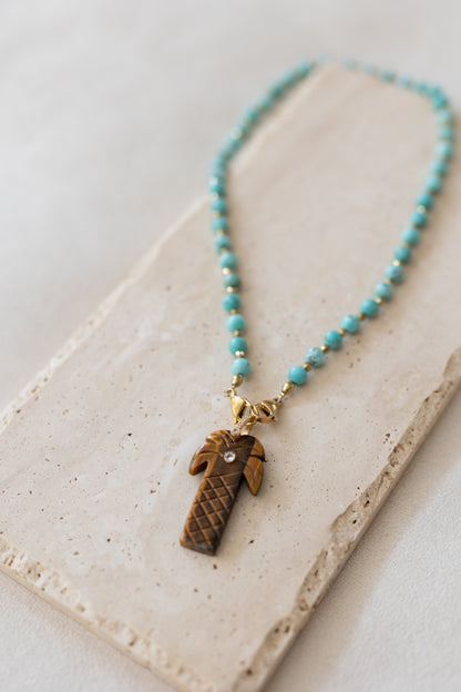 Collier perles Fidji turquoise