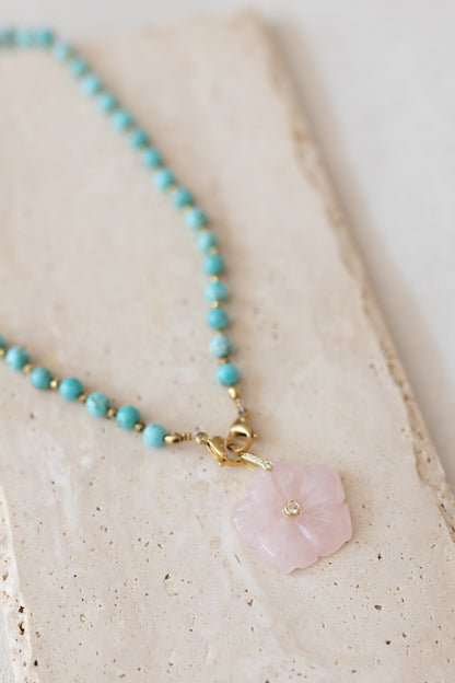 Collier perles Fidji turquoise