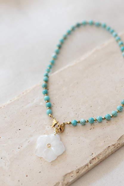 Collier perles Fidji turquoise