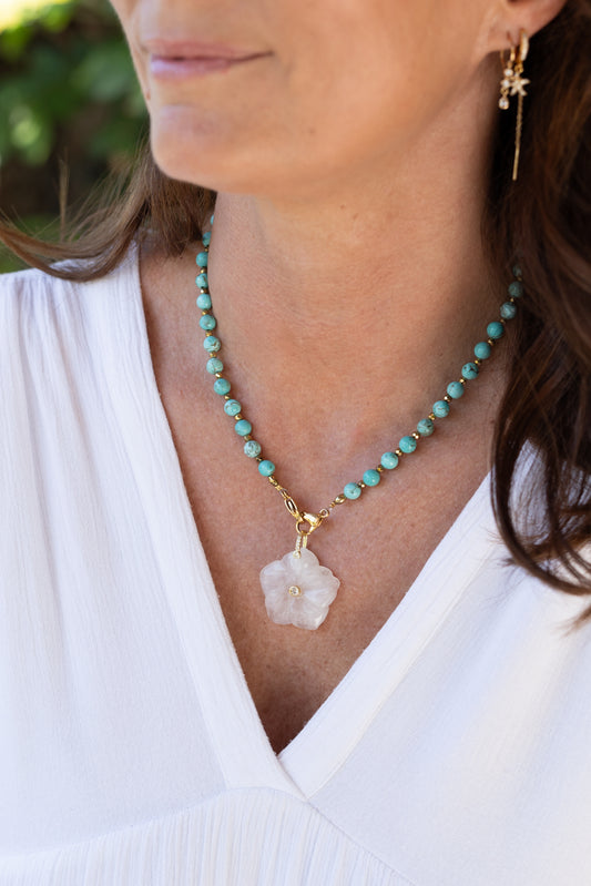 Collier perles Fidji turquoise