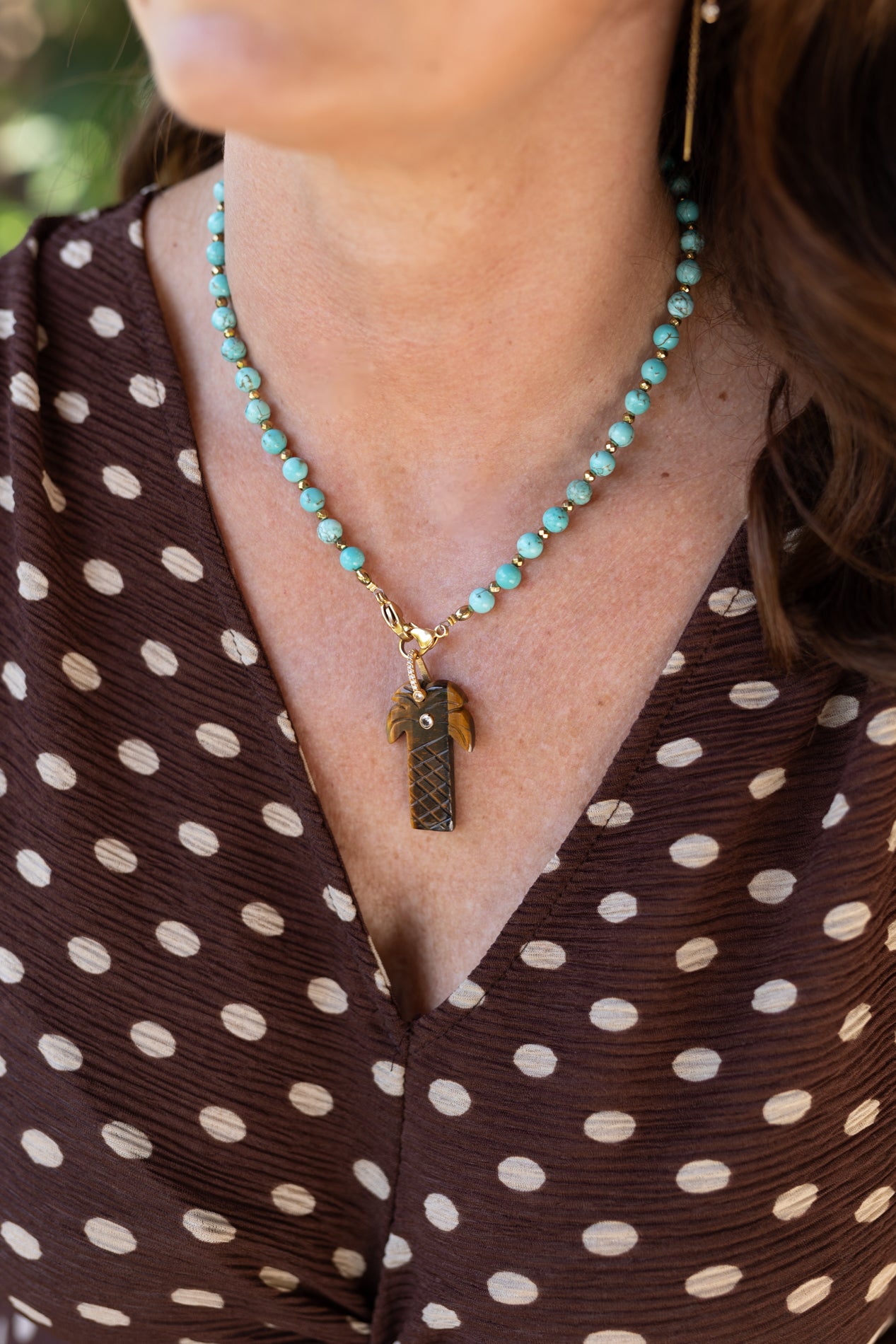 Collier perles Fidji turquoise